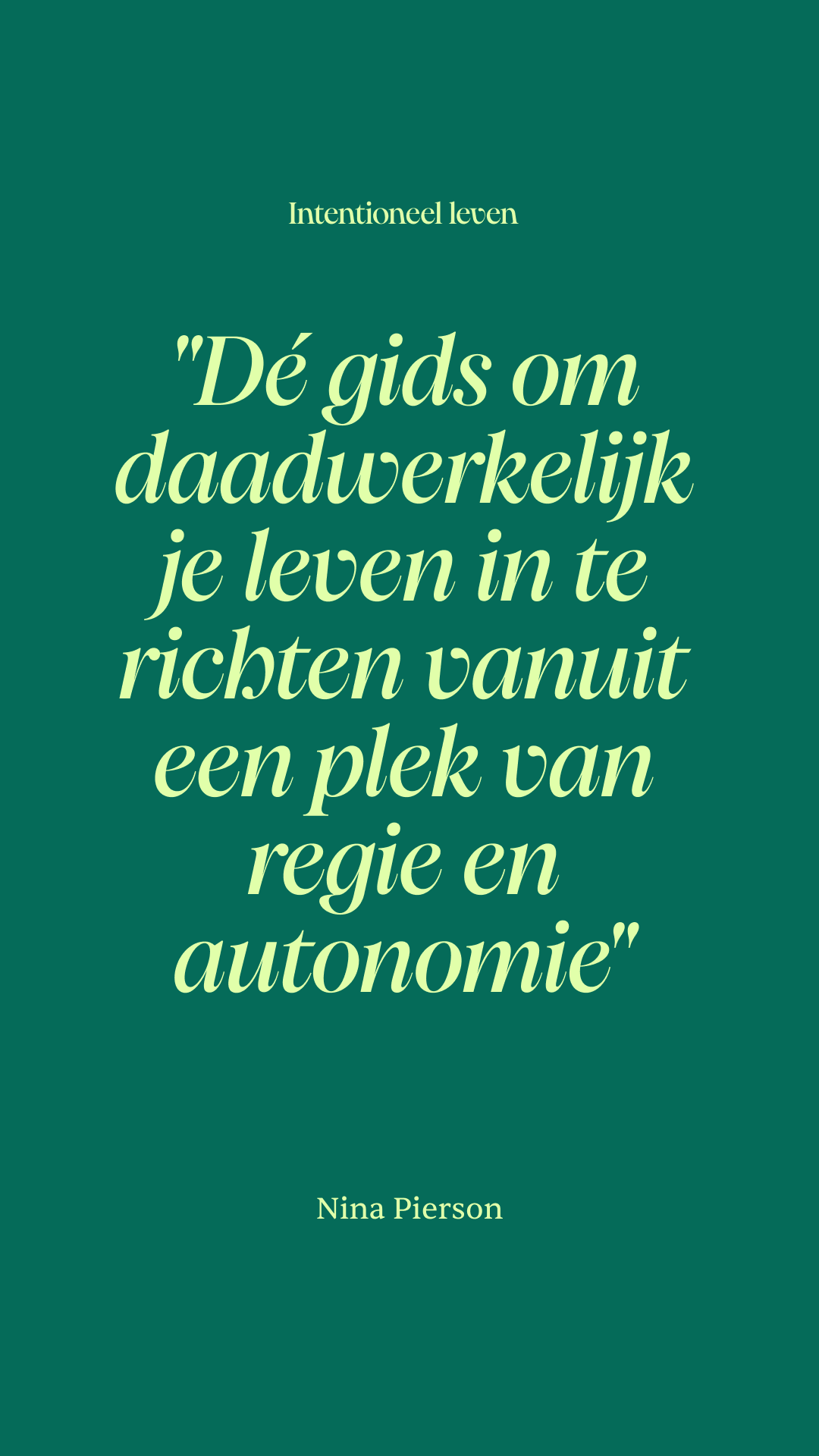 Intentioneel leven