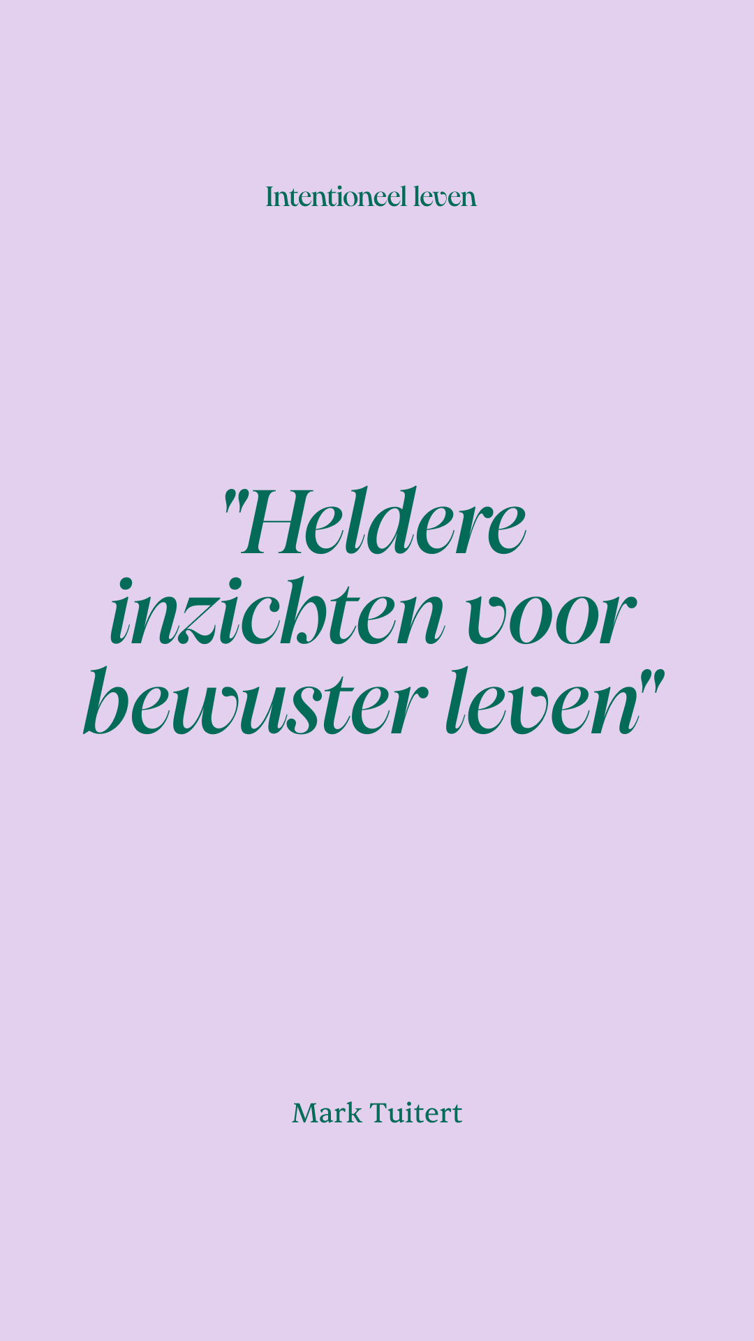 Intentioneel leven