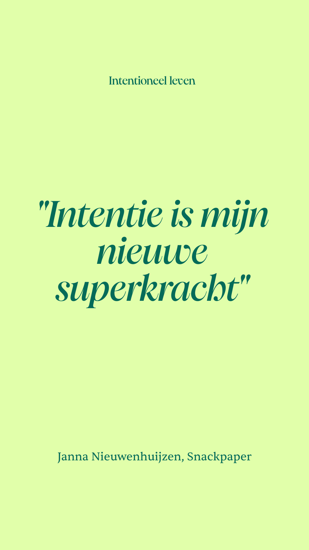 Intentioneel leven