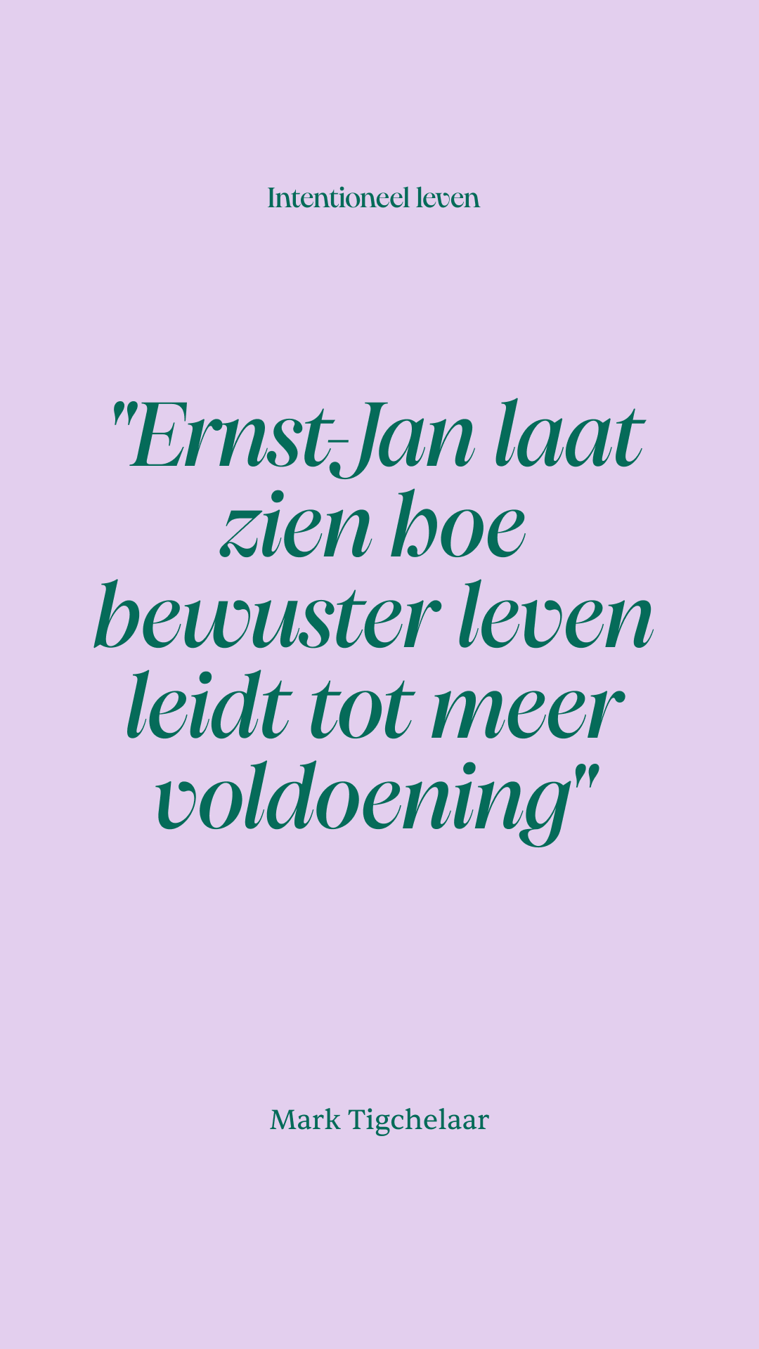 Intentioneel leven