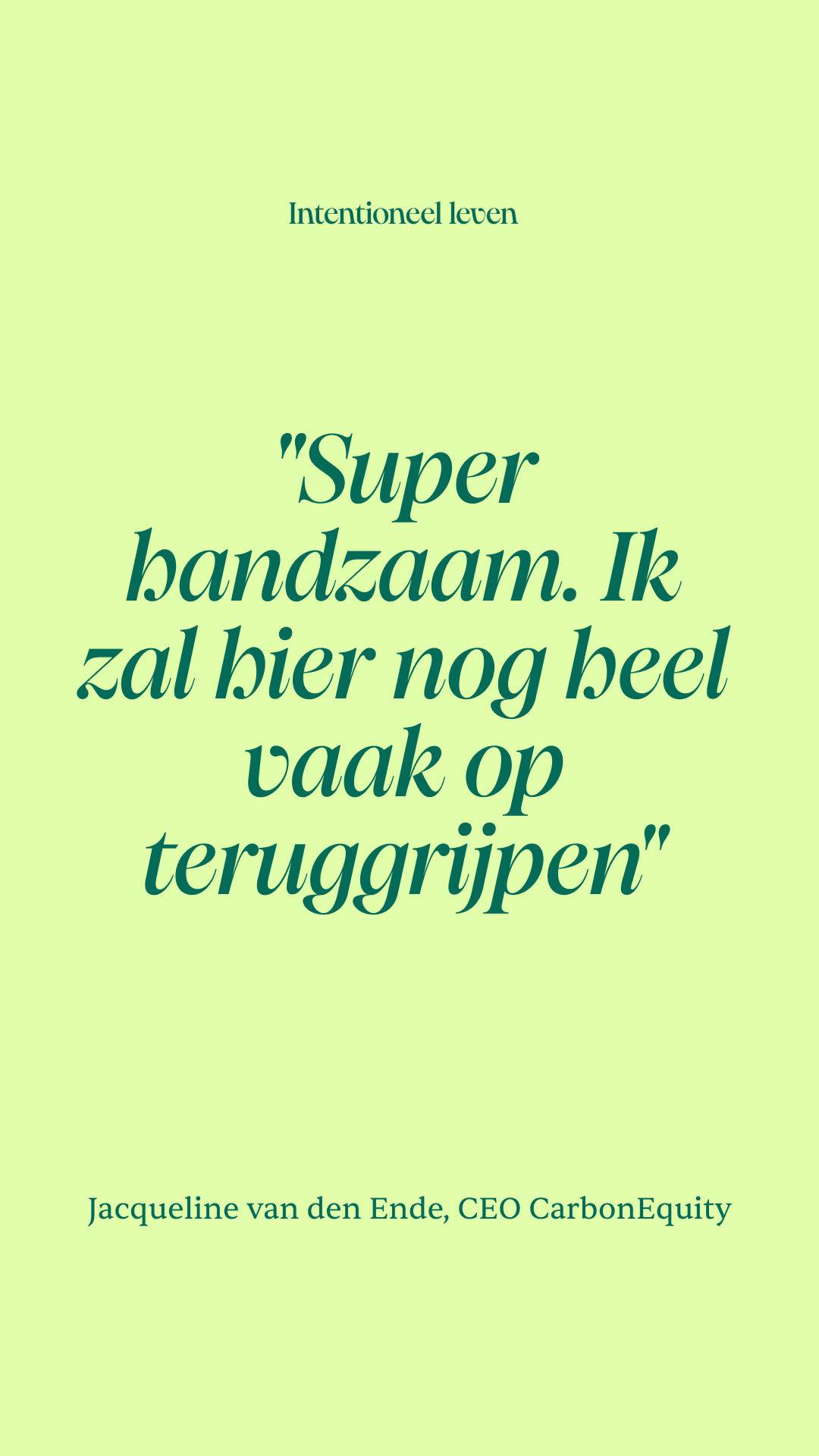 Intentioneel leven